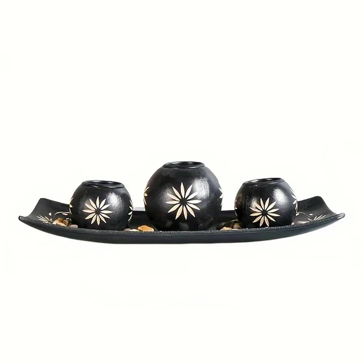 1PC wooden candlestick holder, hand-carved candlestick holder handicraft decoration, retro living room decoration table candlest